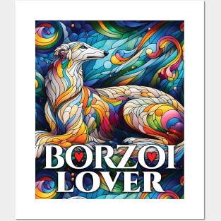 Borzoi lover, stained glass. I love borzois. Posters and Art